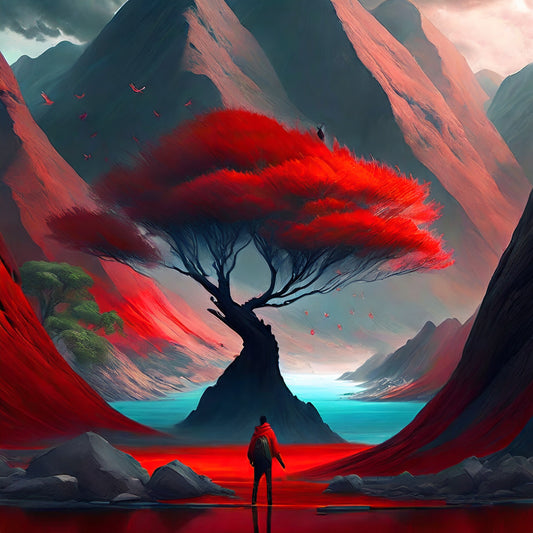 Ein Bild die Regeneration symbolisiert in den Farben rot und schwarz